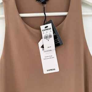 Express Camel Sleeveless Bodysuit, Size M NWT
